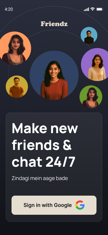 Friendz App Home Screen